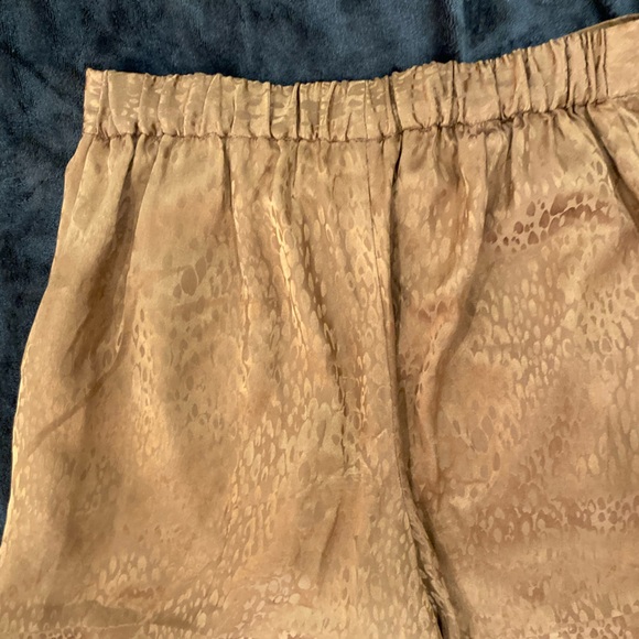 A.L.C Silk Jameson Bronze Animal Print Cropped Culotte Trouser Size 0 - Picture 9 of 13
